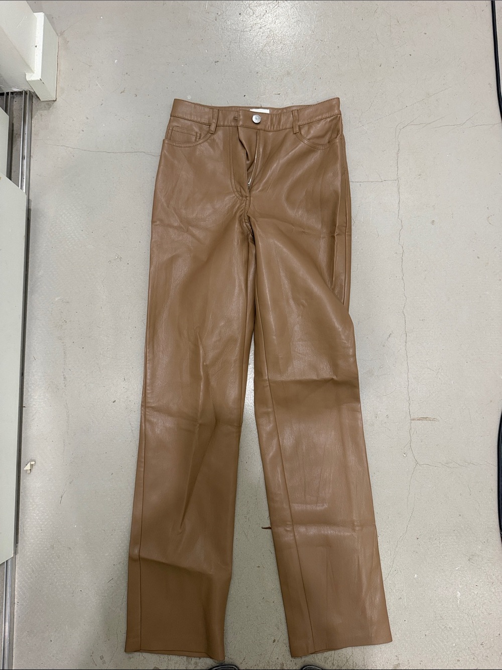 Wilfred Tan Faux Leather Straight-Leg Jeans